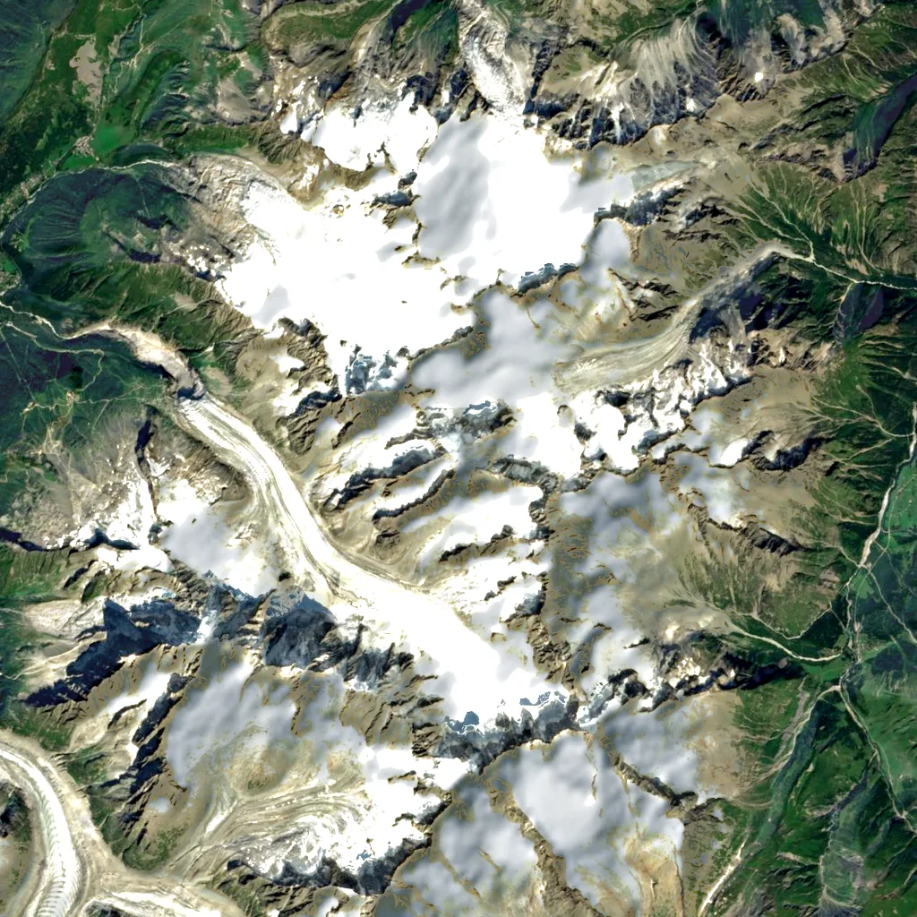 Aiguille d'Argentière seen from above (Sentinel-2)
