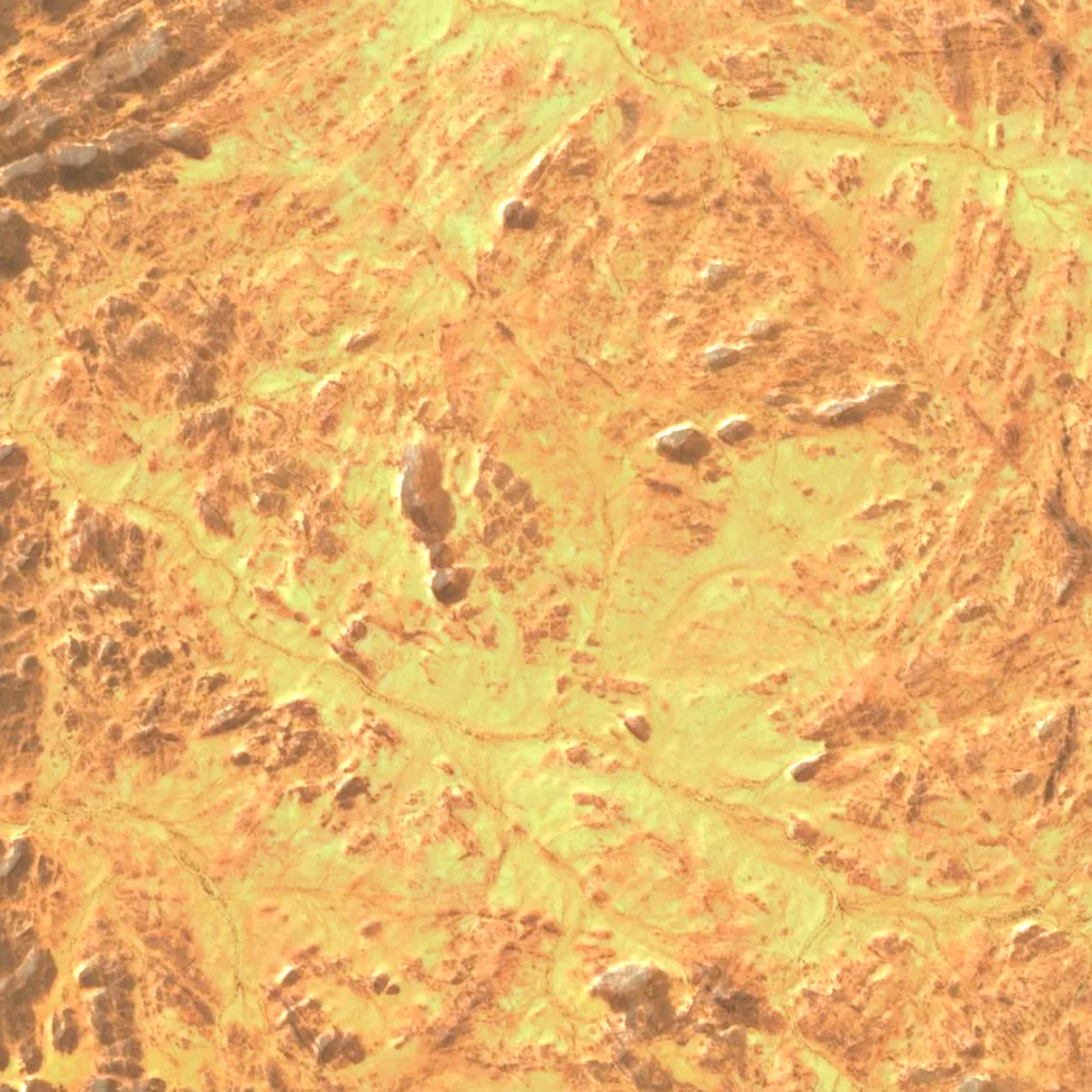 Aïr Mountains seen from above (Sentinel-2)