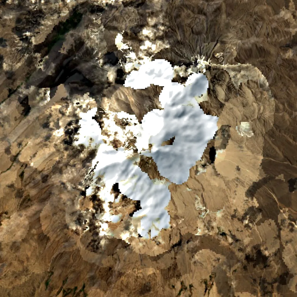 Ampato seen from above (Sentinel-2)