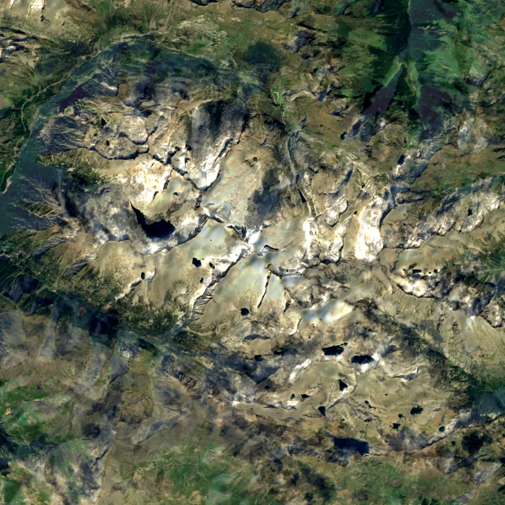 Aneto seen from above (Sentinel-2)