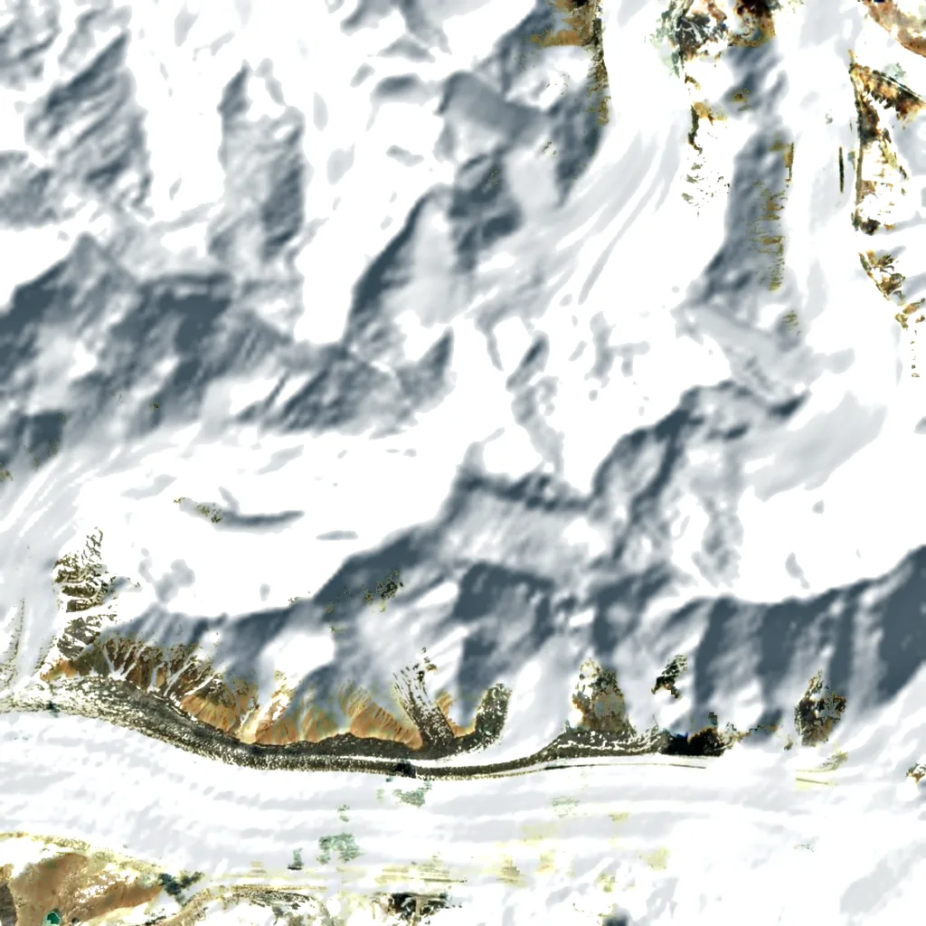 Apsarasas Kangri seen from above (Sentinel-2)