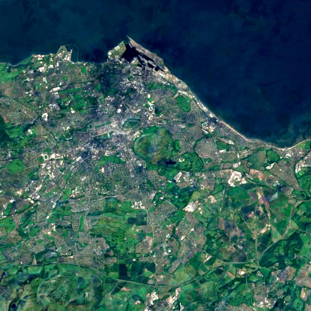 Arthur's Seat seen from above (Sentinel-2)