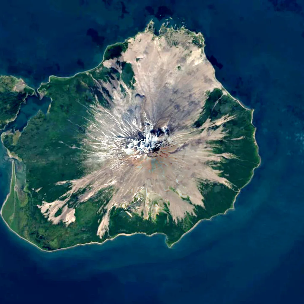 Augustine Volcano seen from above (Sentinel-2)