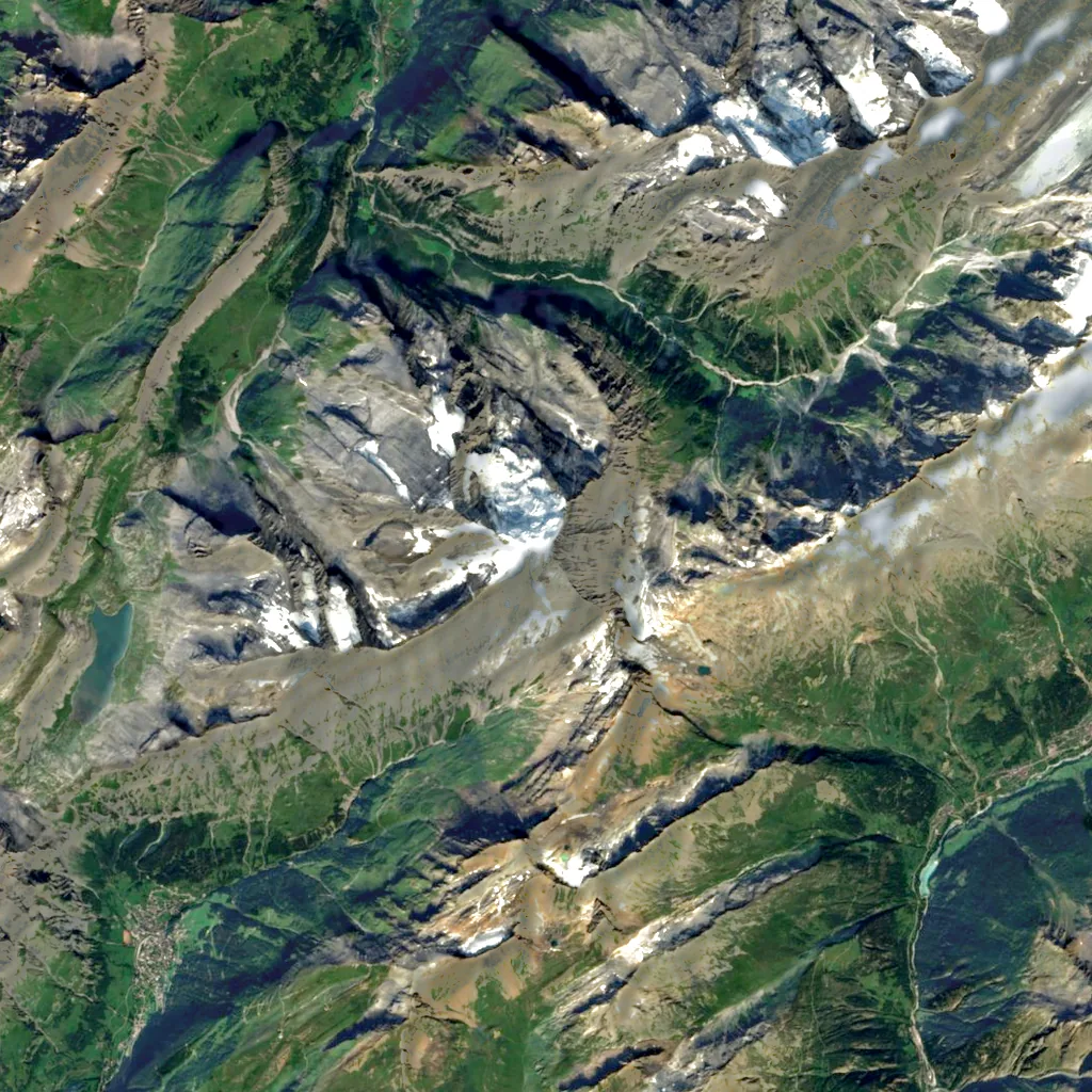Balmhorn seen from above (Sentinel-2)