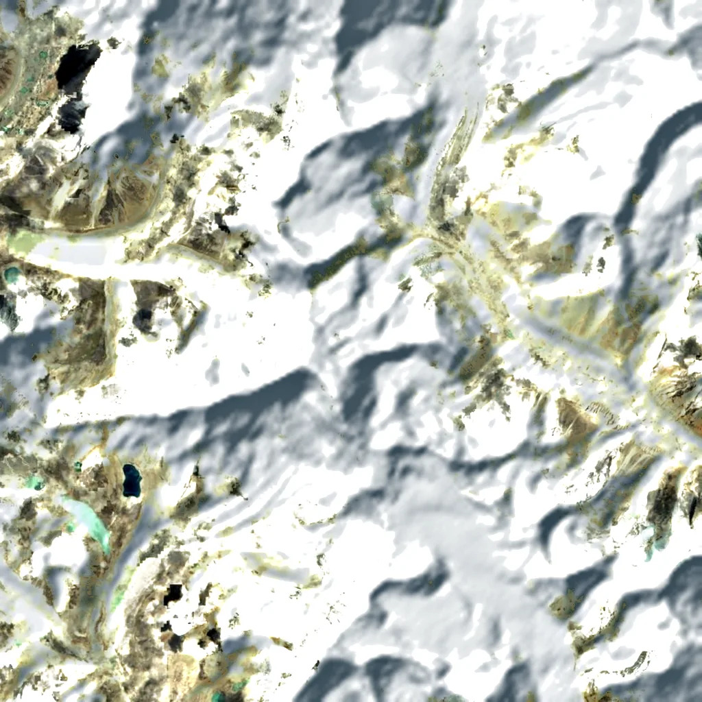 Baruntse seen from above (Sentinel-2)