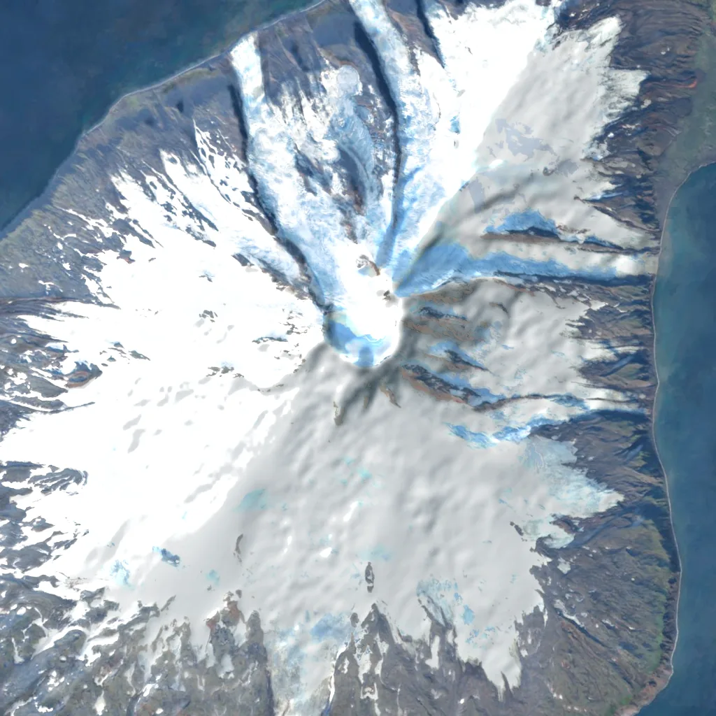 Beerenberg seen from above (Sentinel-2)