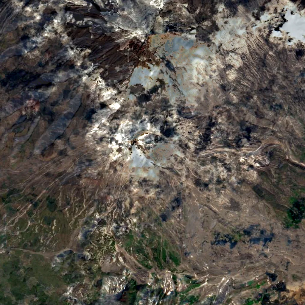 Bezymianny seen from above (Sentinel-2)
