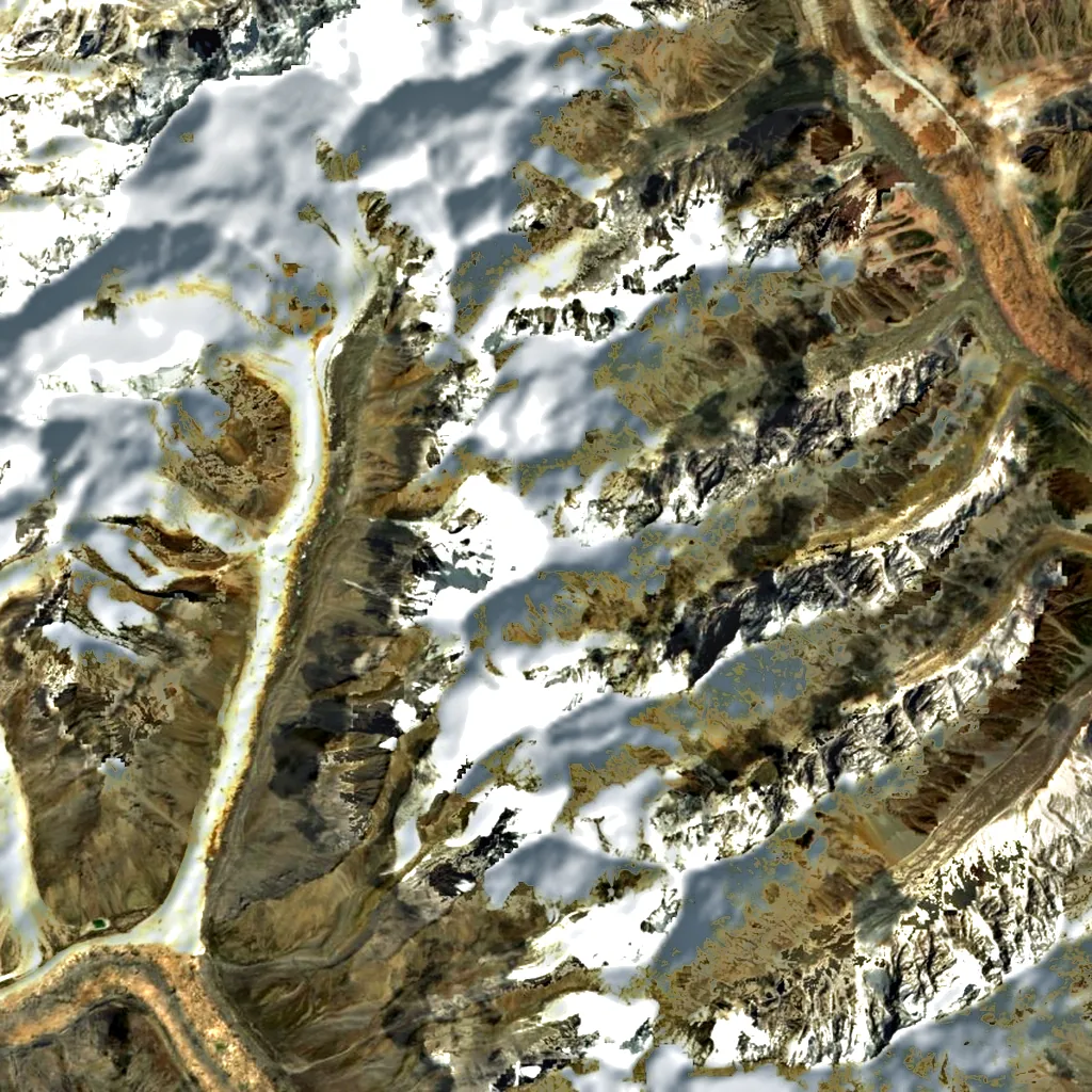 Changabang seen from above (Sentinel-2)