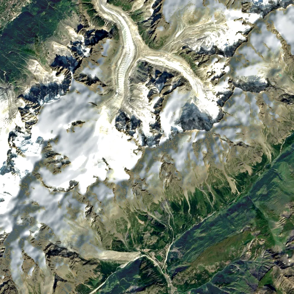 Dent du Géant seen from above (Sentinel-2)