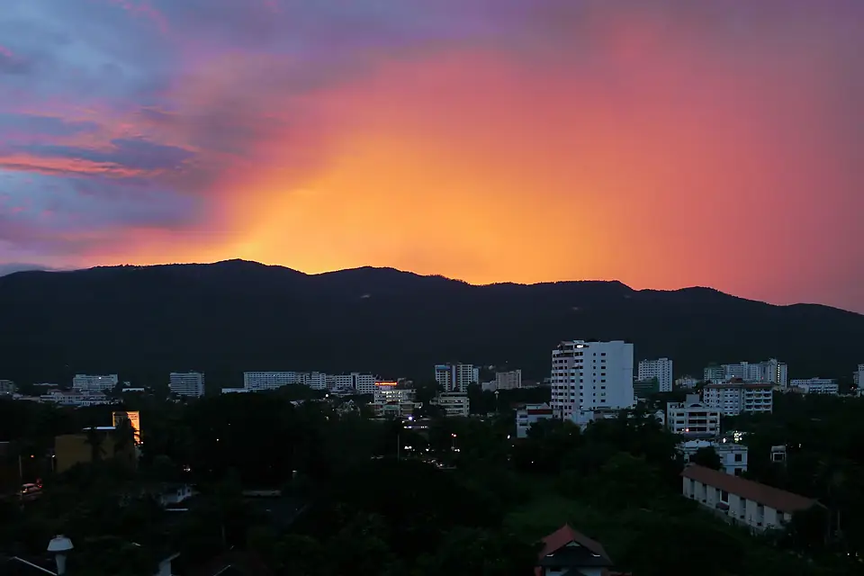 Sunset behind Doi Suthep