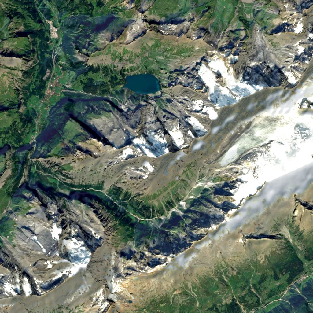 Doldenhorn seen from above (Sentinel-2)