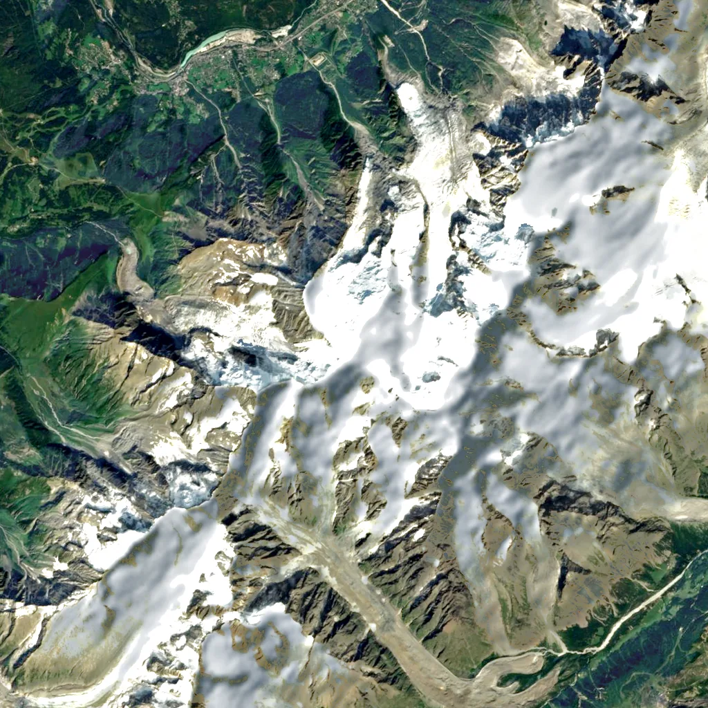 Dôme du Goûter seen from above (Sentinel-2)