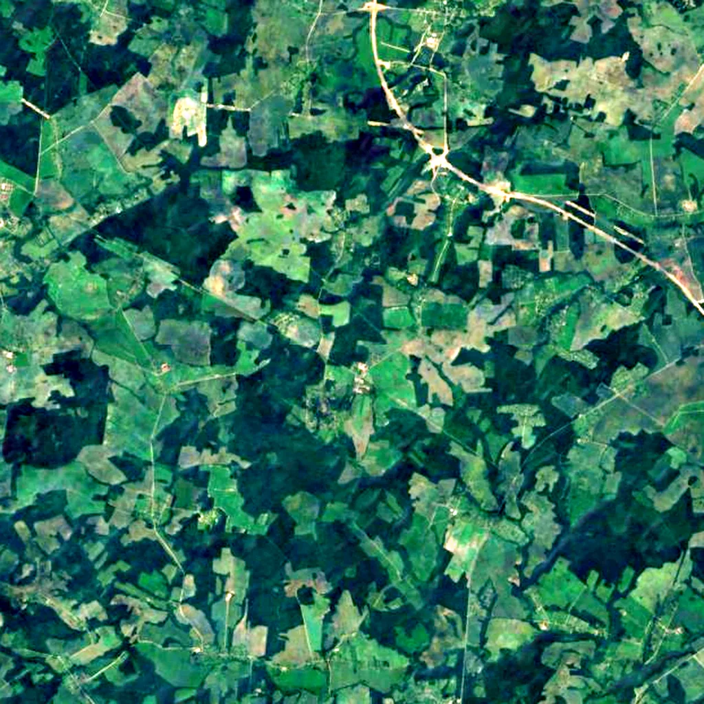 Dziaržynkaja hara seen from above (Sentinel-2)