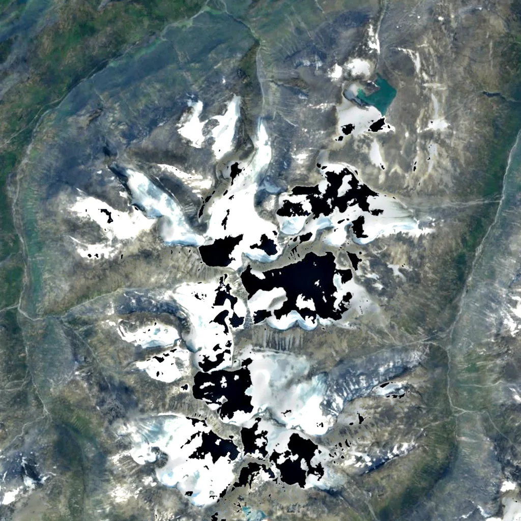 Galdhøpiggen seen from above (Sentinel-2)