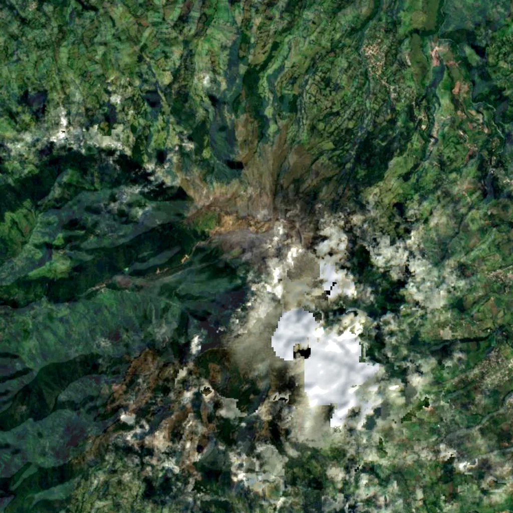 Galeras seen from above (Sentinel-2)