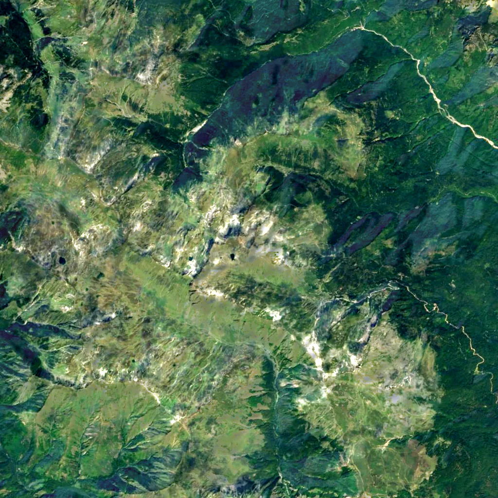 Gjeravica seen from above (Sentinel-2)