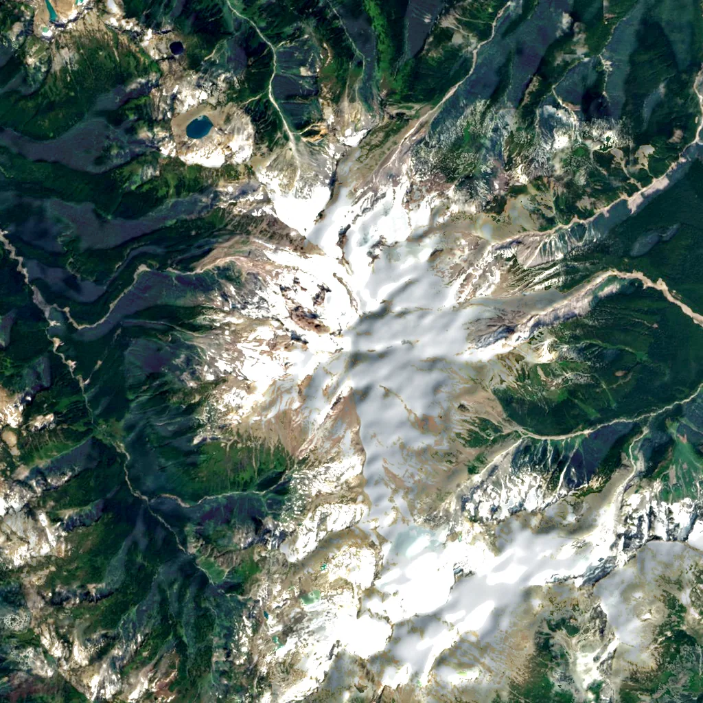 Glacier Peak seen from above (Sentinel-2)