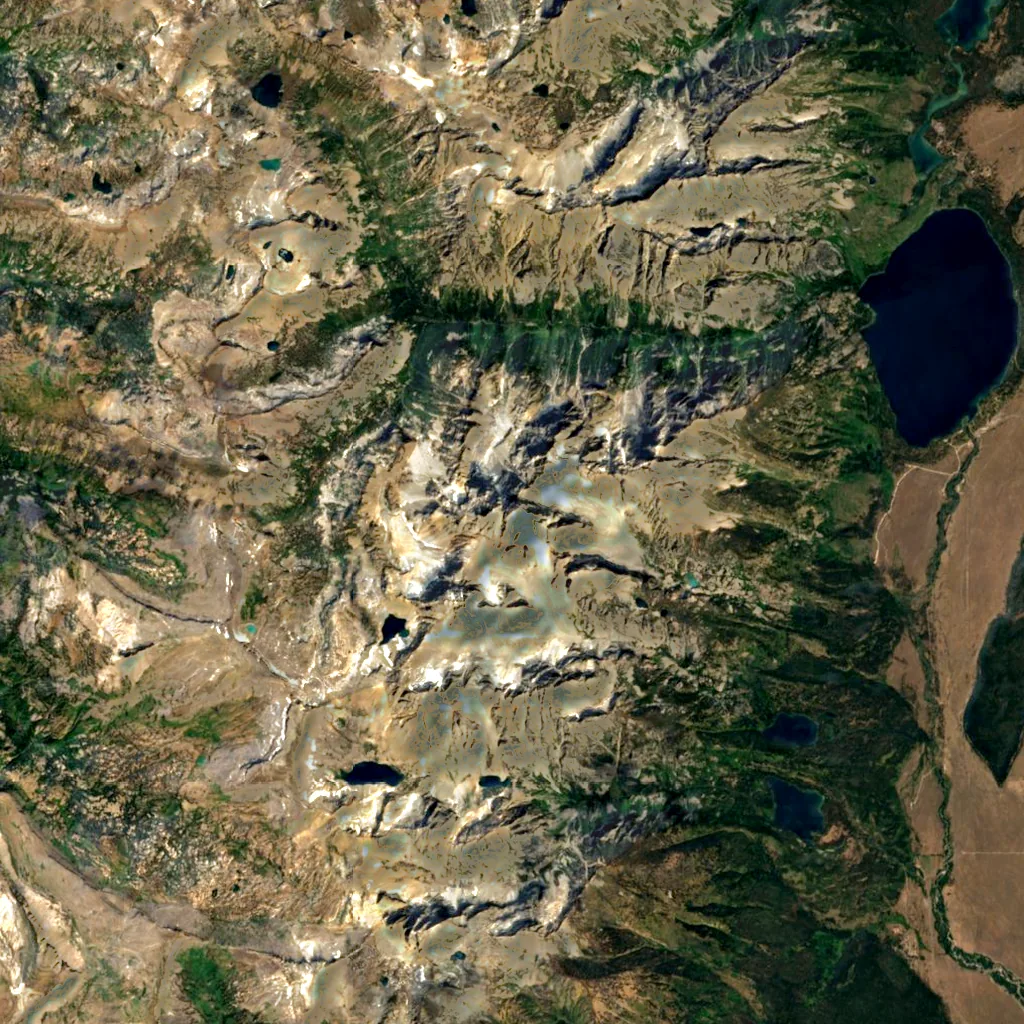 Grand Teton seen from above (Sentinel-2)