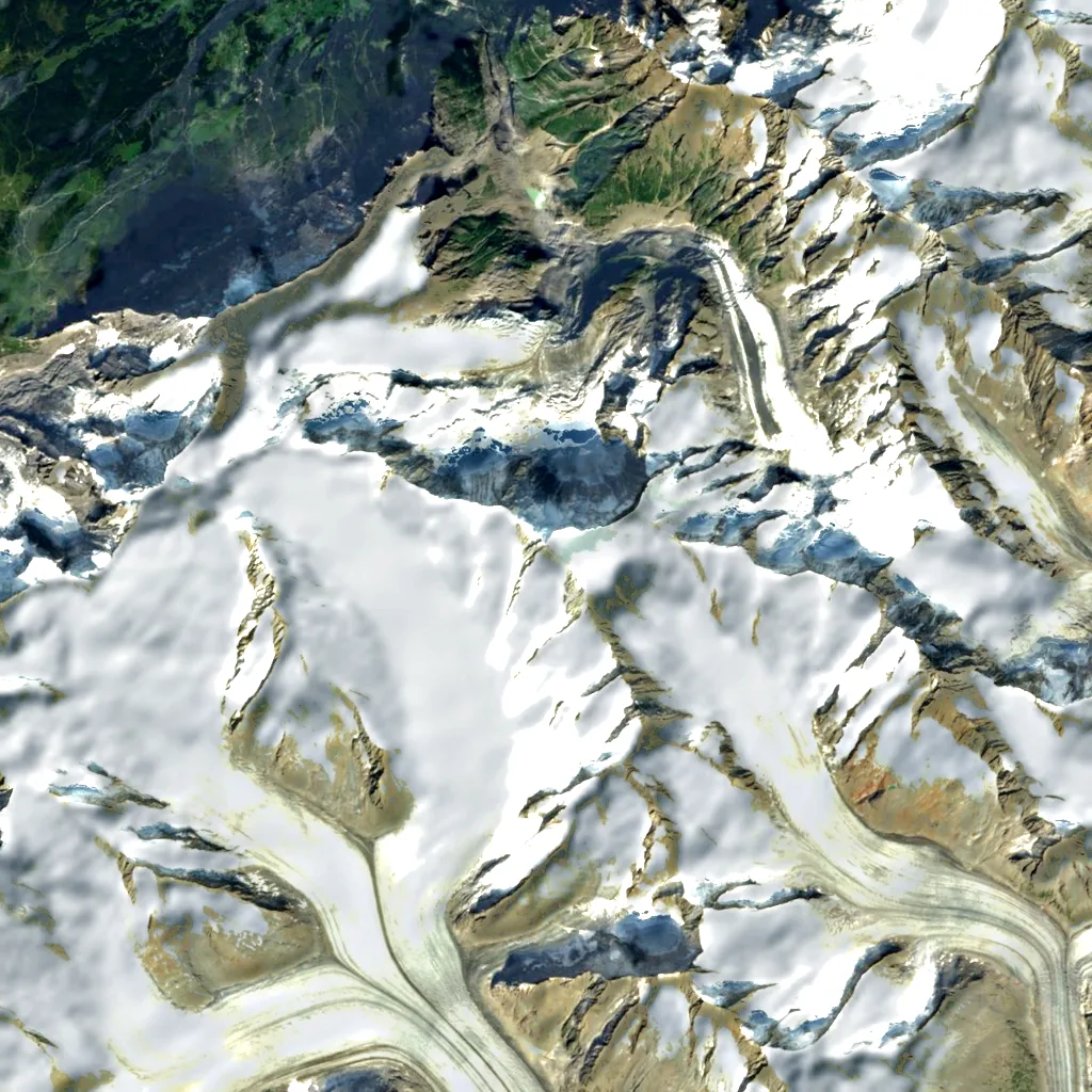 Gross Fiescherhorn seen from above (Sentinel-2)