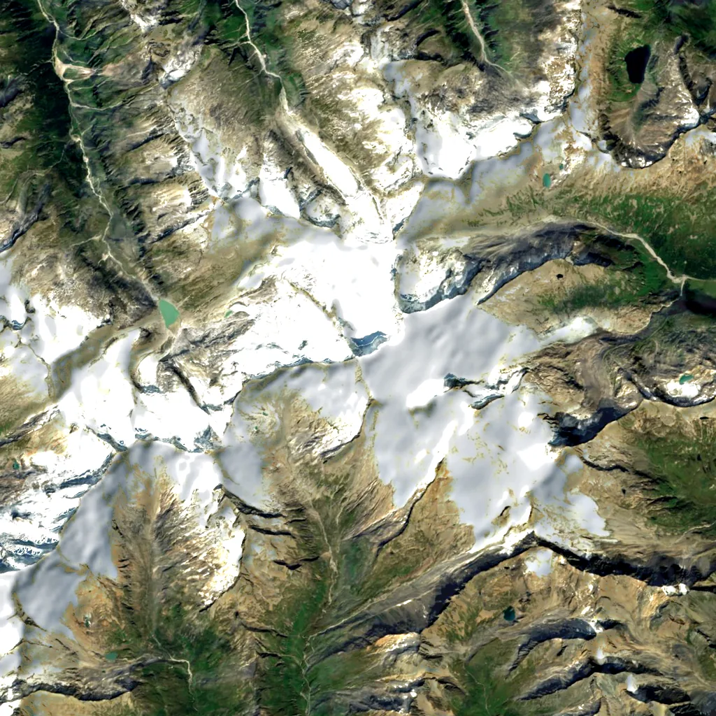 Großvenediger seen from above (Sentinel-2)