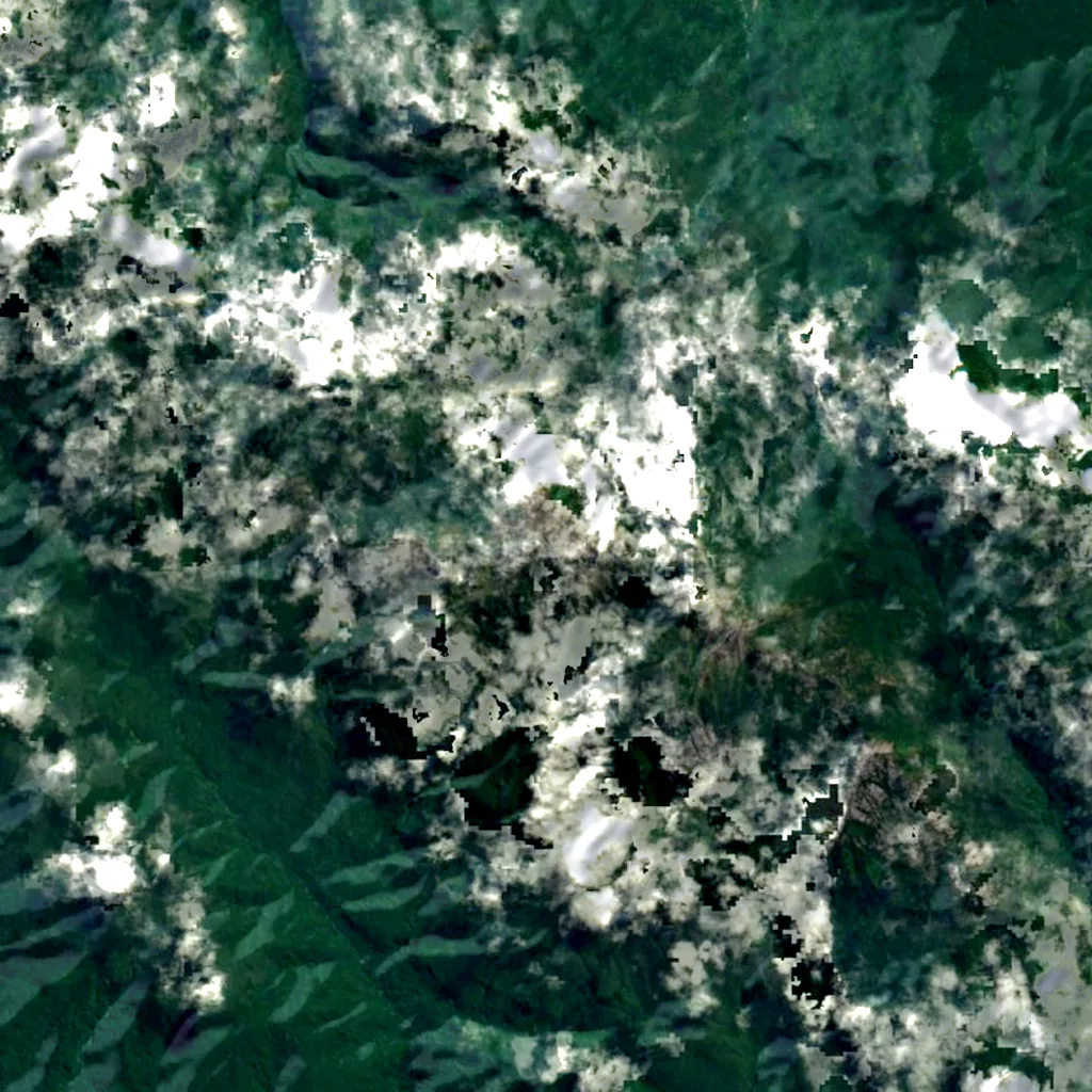 Gunung Binaiya seen from above (Sentinel-2)