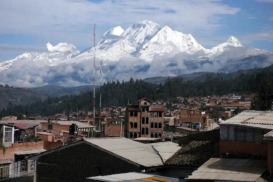 Huascaran Huandoy Chopicalqui seen from Huaraz