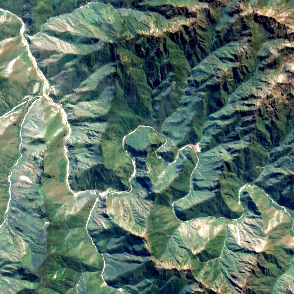 Huayna Picchu seen from above (Sentinel-2)