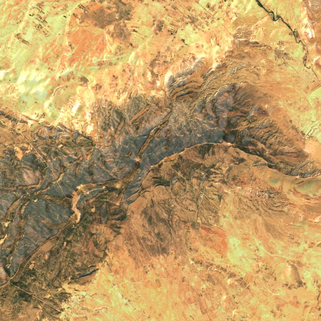 Jebel ech Chambi seen from above (Sentinel-2)