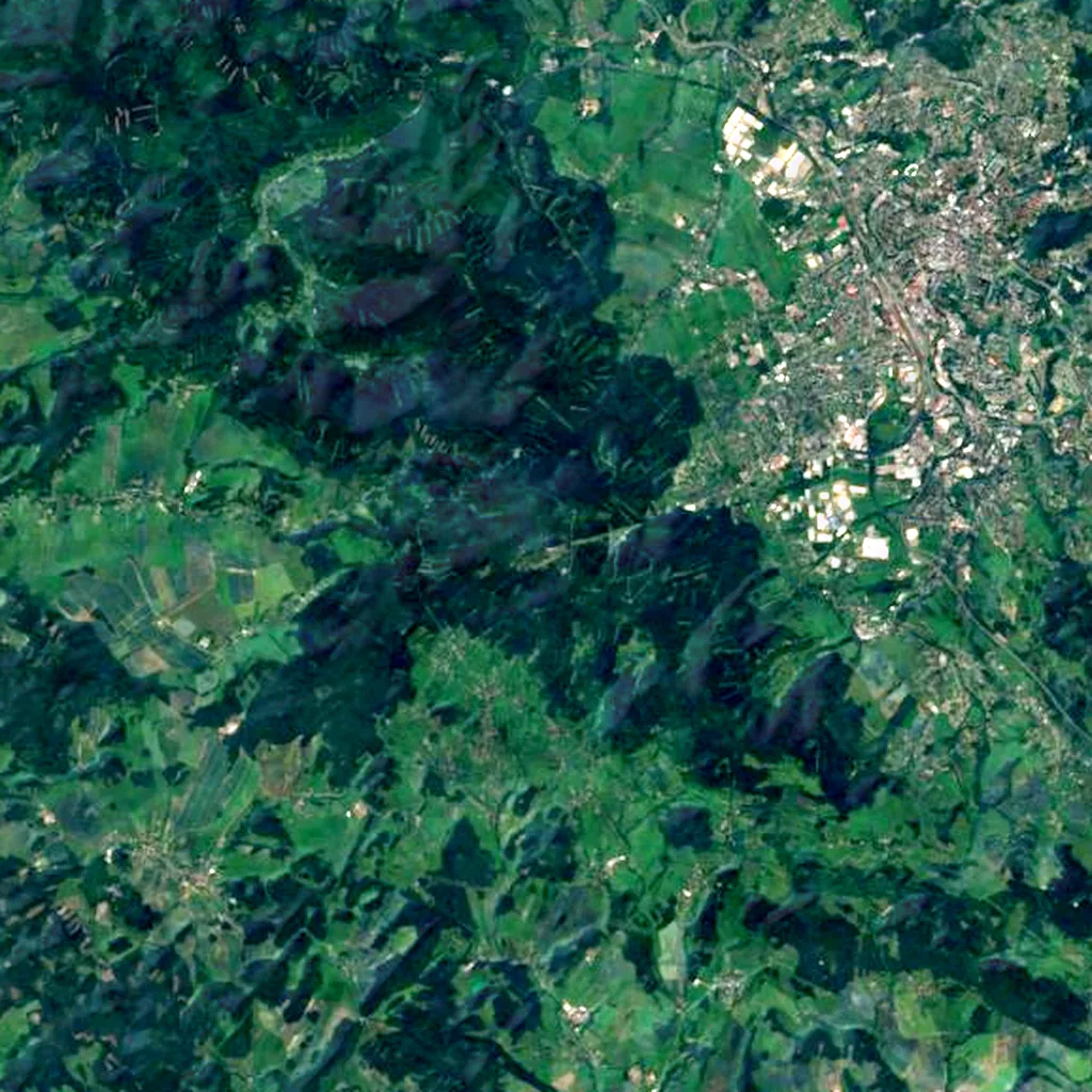 Ještěd seen from above (Sentinel-2)