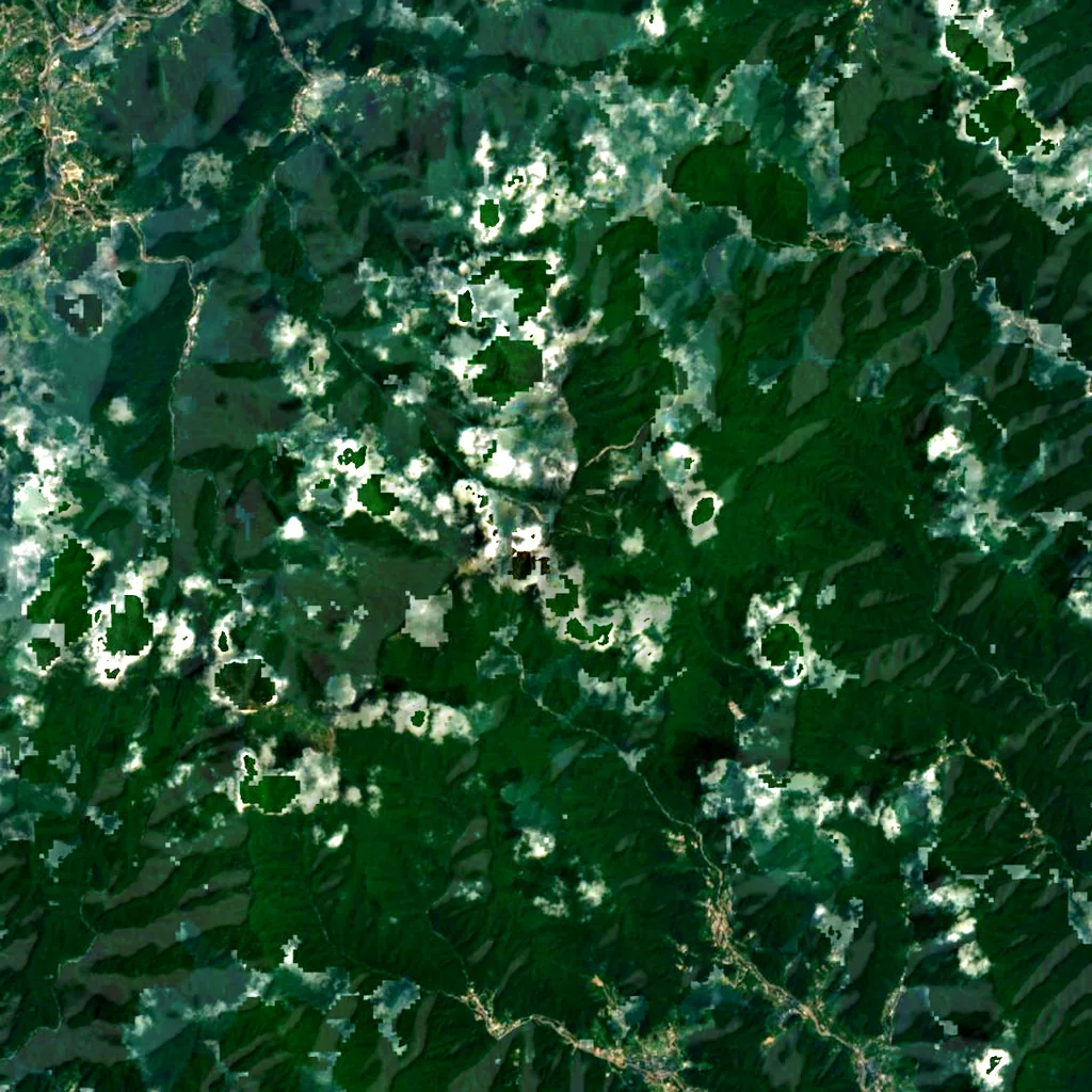 Jirisan seen from above (Sentinel-2)