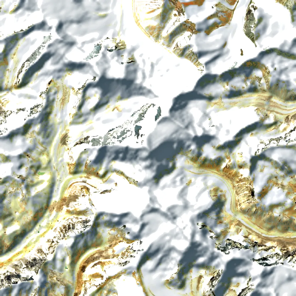 Kamet seen from above (Sentinel-2)