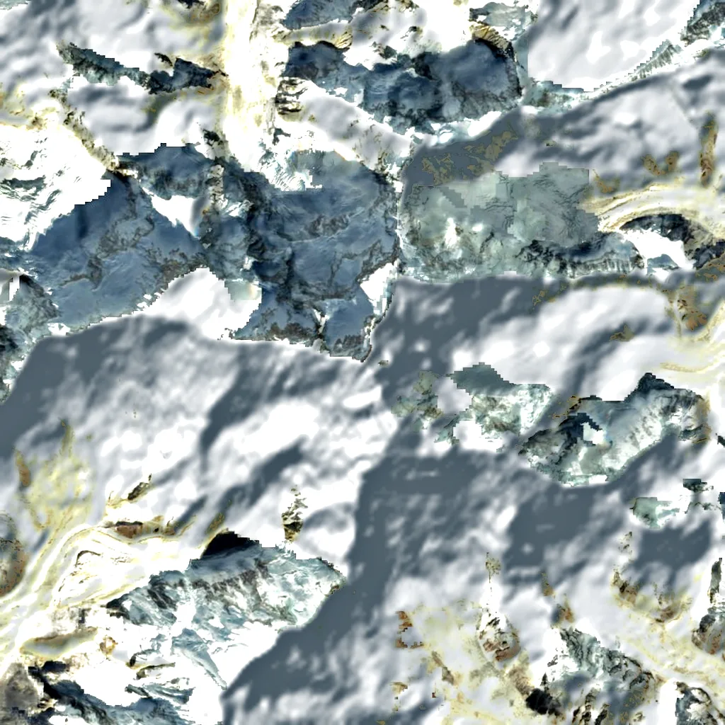 Kanchenjunga seen from above (Sentinel-2)