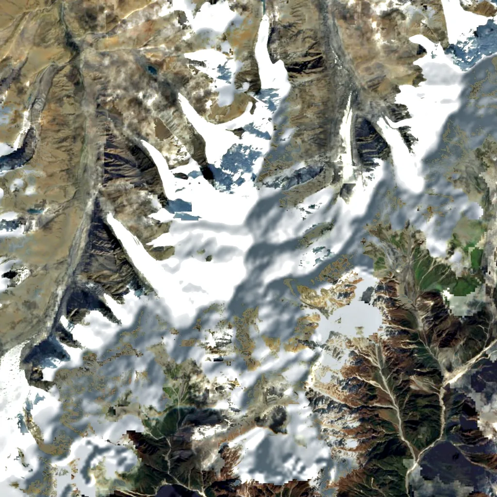 Kangto seen from above (Sentinel-2)