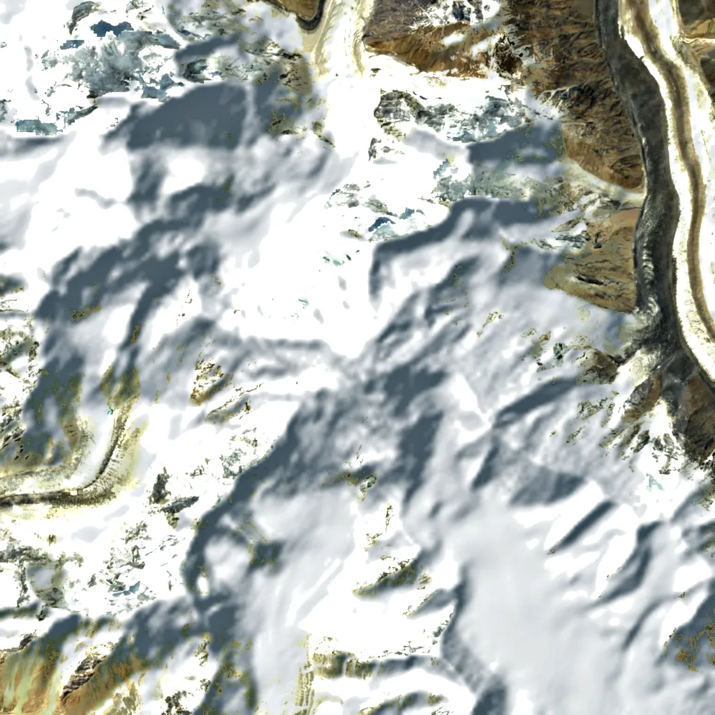 Kanjut Sar seen from above (Sentinel-2)