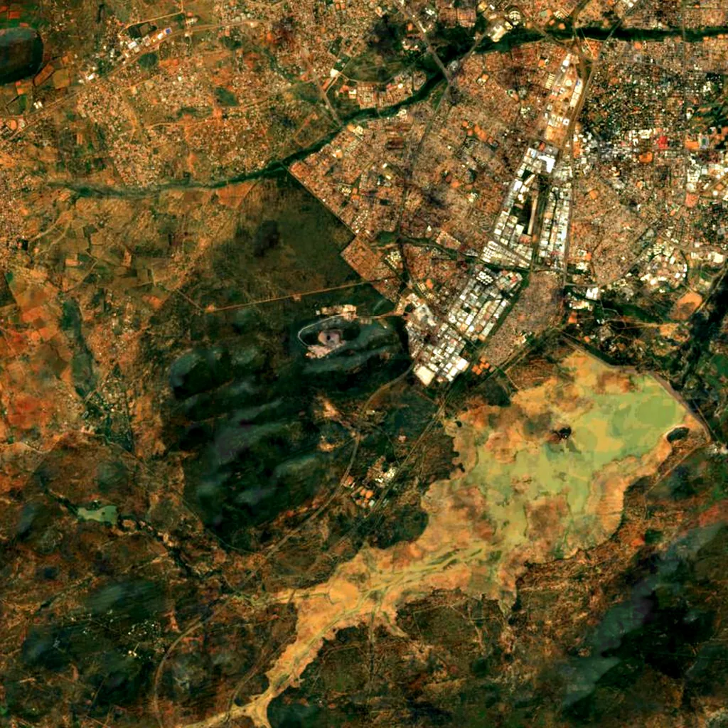 Kgale Hill seen from above (Sentinel-2)