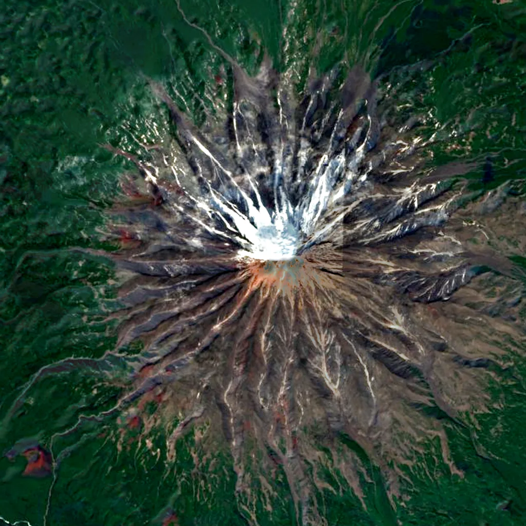 Kronotsky seen from above (Sentinel-2)