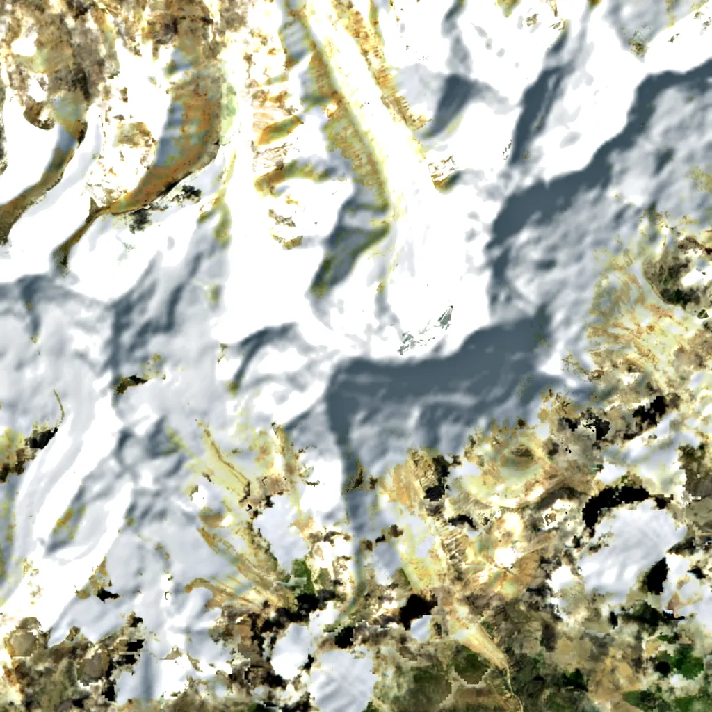 Kula Kangri seen from above (Sentinel-2)