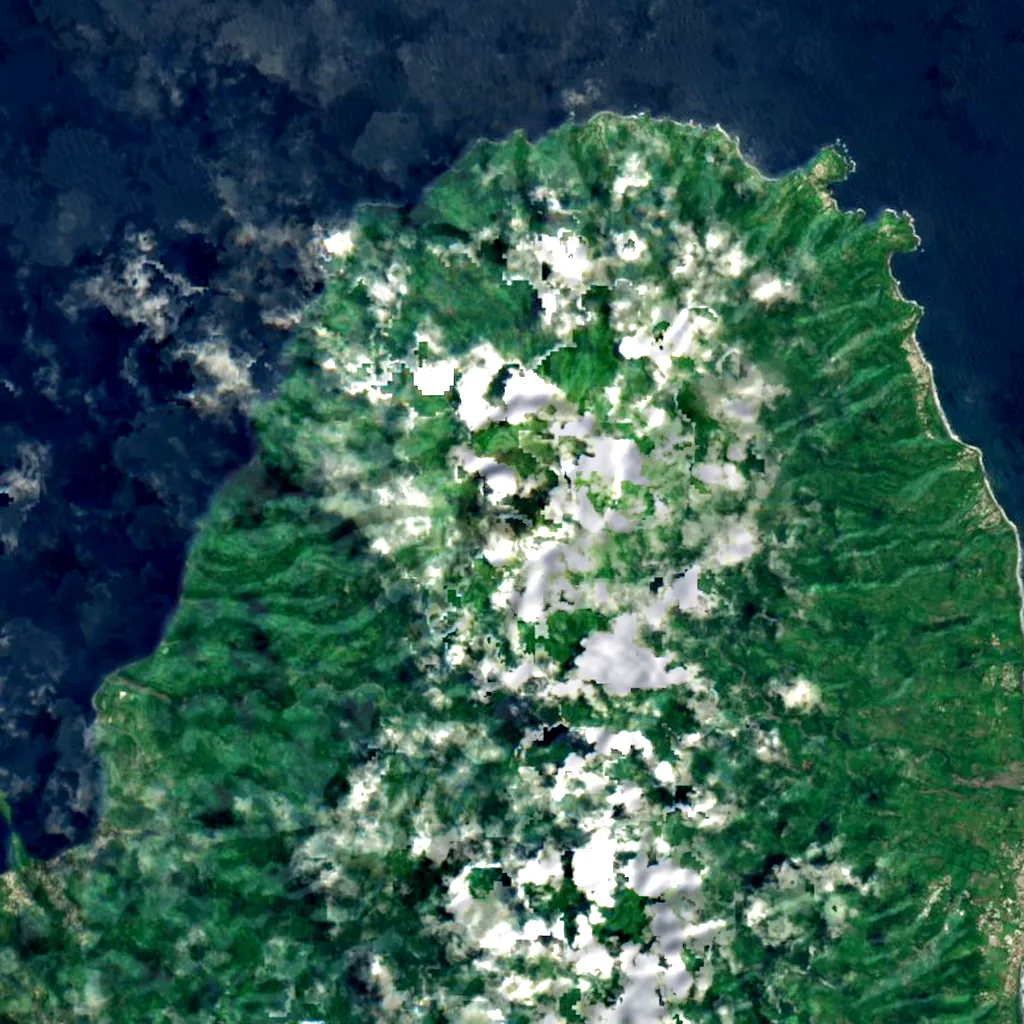 La Soufrière seen from above (Sentinel-2)
