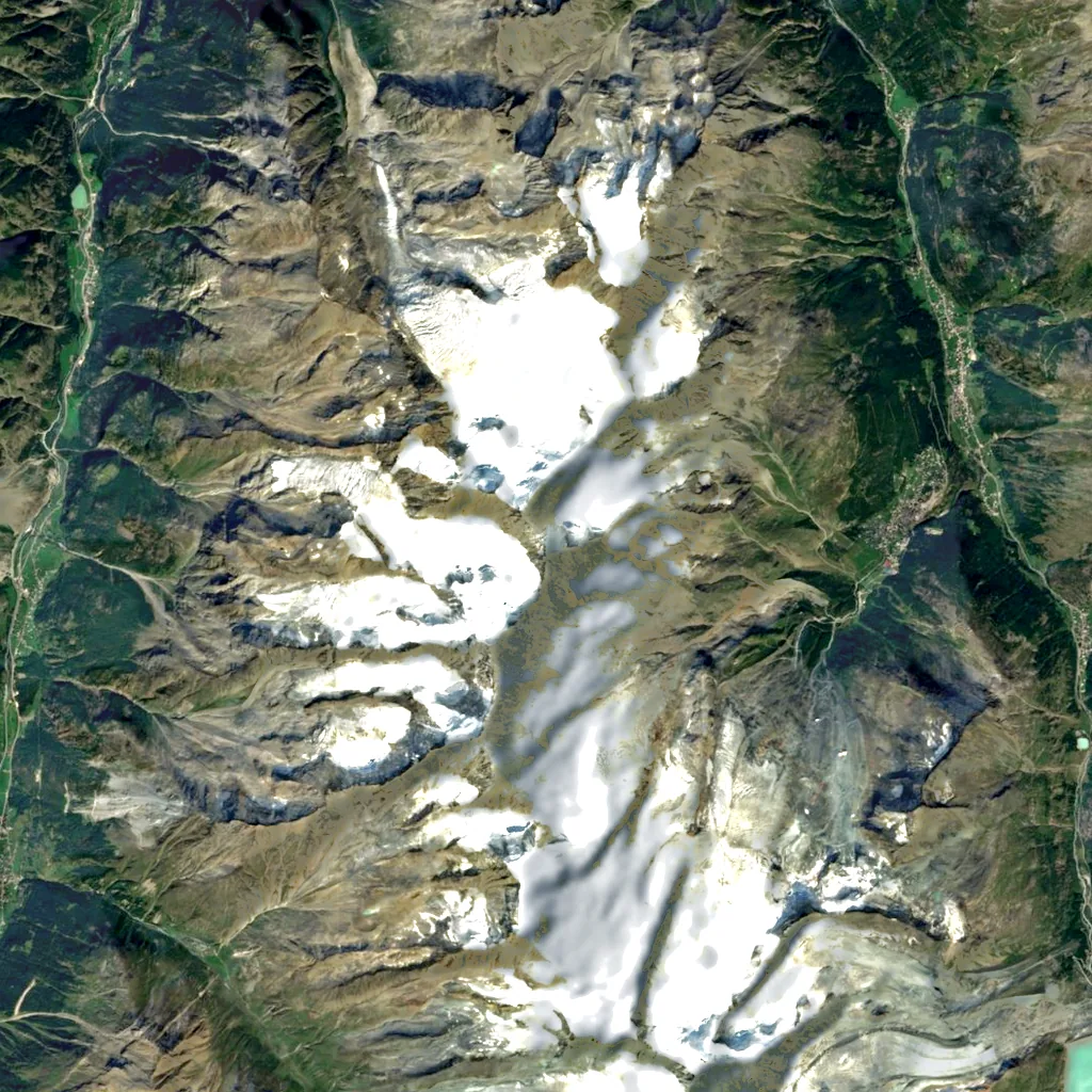 Lenzspitze seen from above (Sentinel-2)