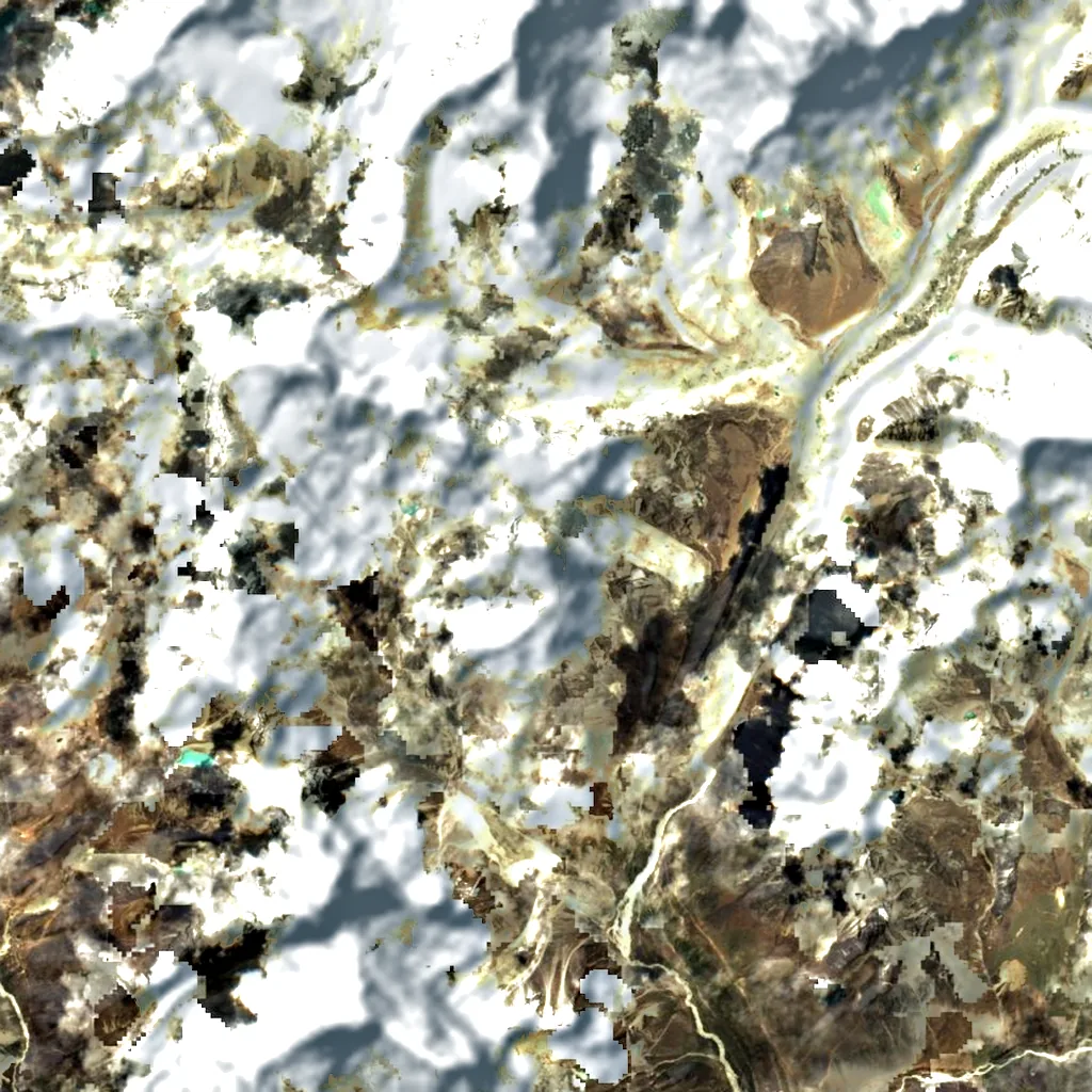 Lobuche seen from above (Sentinel-2)