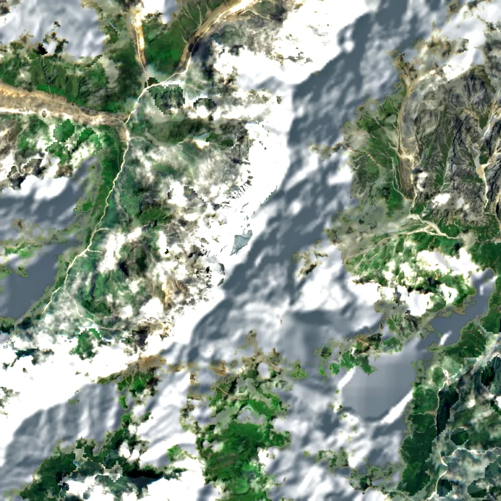 Machhapuchhre seen from above (Sentinel-2)
