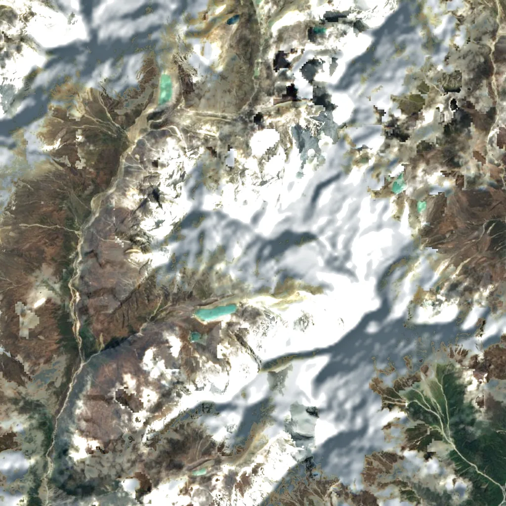 Mera Peak seen from above (Sentinel-2)