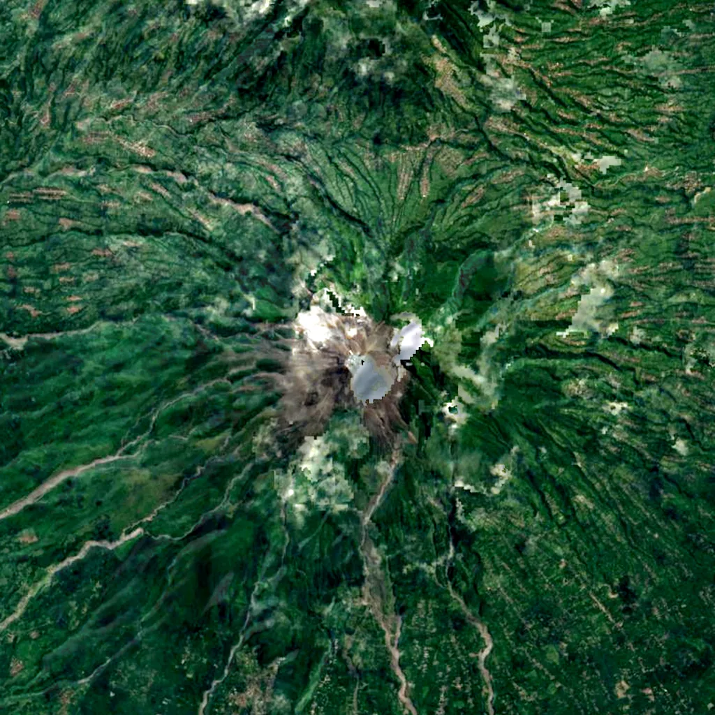 Merapi seen from above (Sentinel-2)