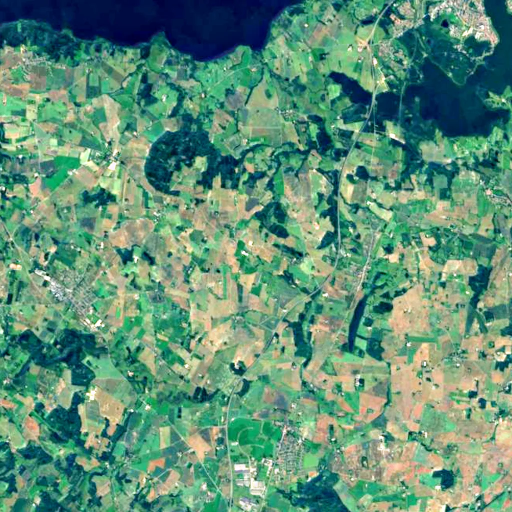 Møllehøj seen from above (Sentinel-2)