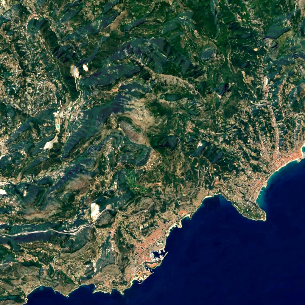 Mont Agel seen from above (Sentinel-2)