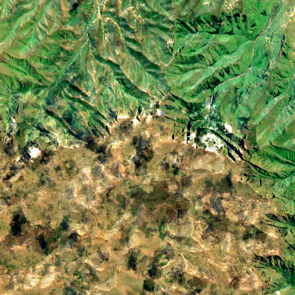 Mont-Aux-Sources seen from above (Sentinel-2)