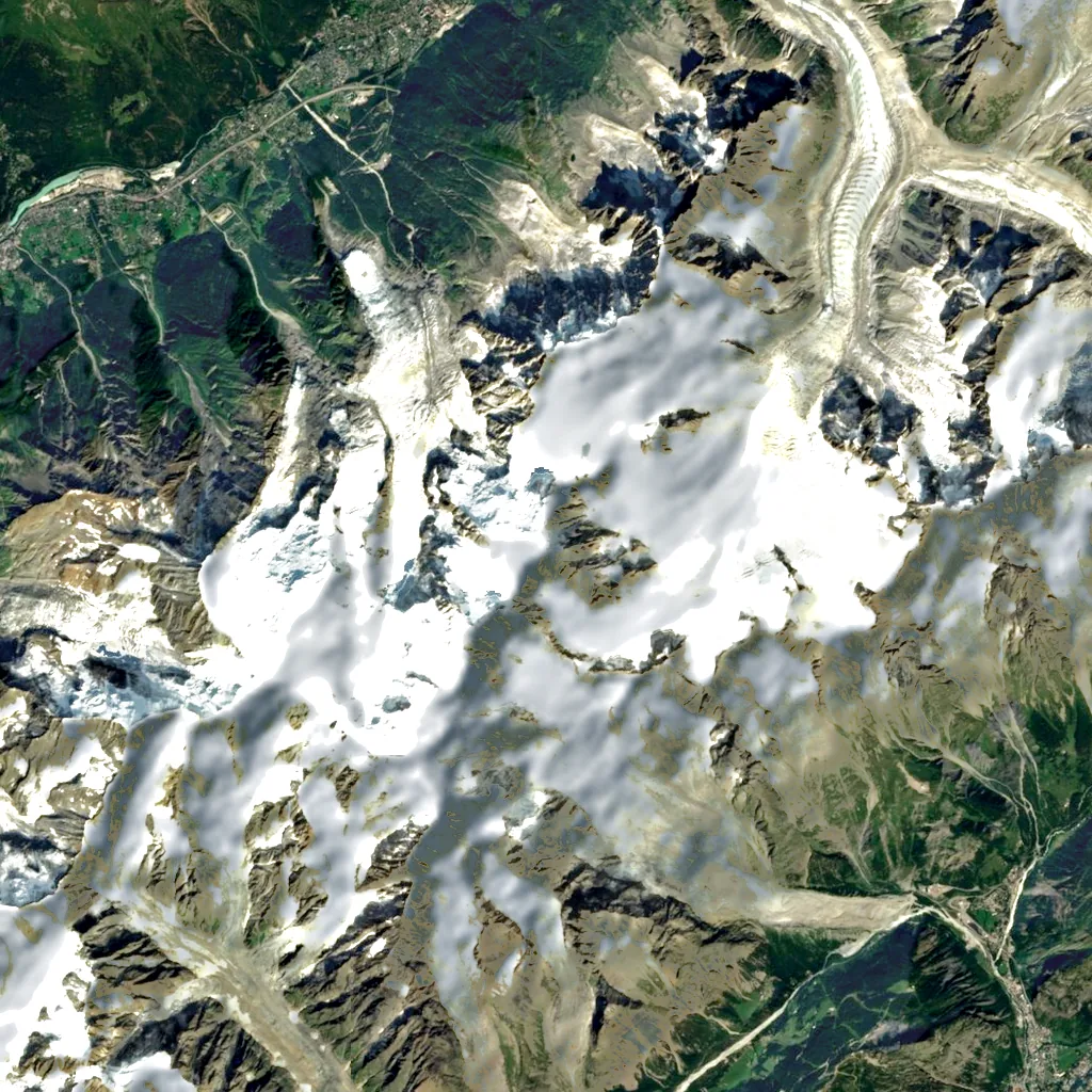 Mont Blanc du Tacul seen from above (Sentinel-2)