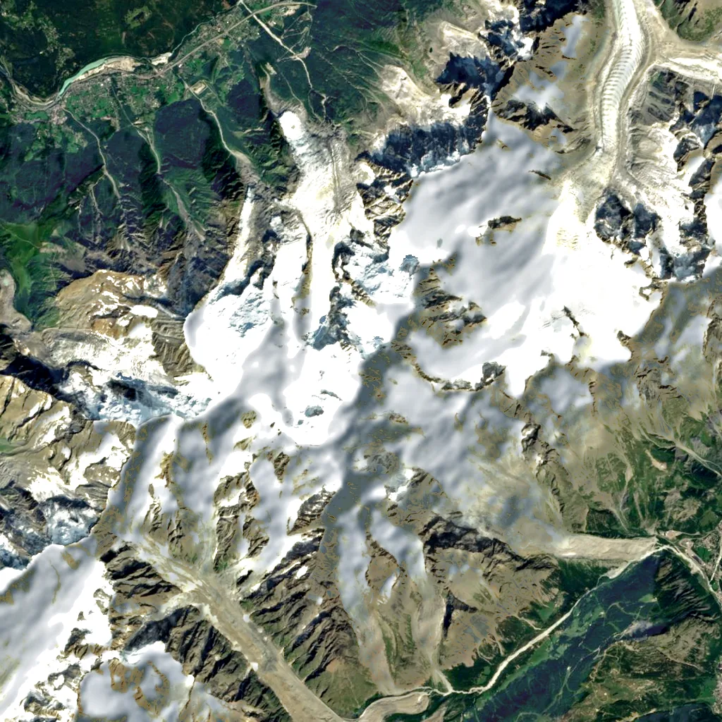 Mont Maudit seen from above (Sentinel-2)
