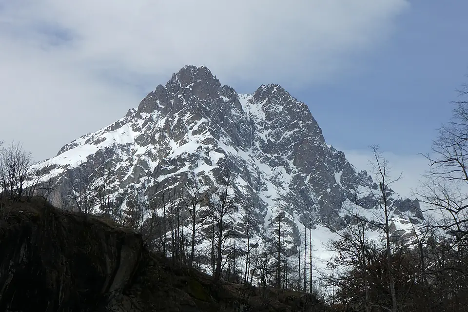 Le Petit Pelvoux depuis la route de l'Ailefroide, Hautes-Alpes