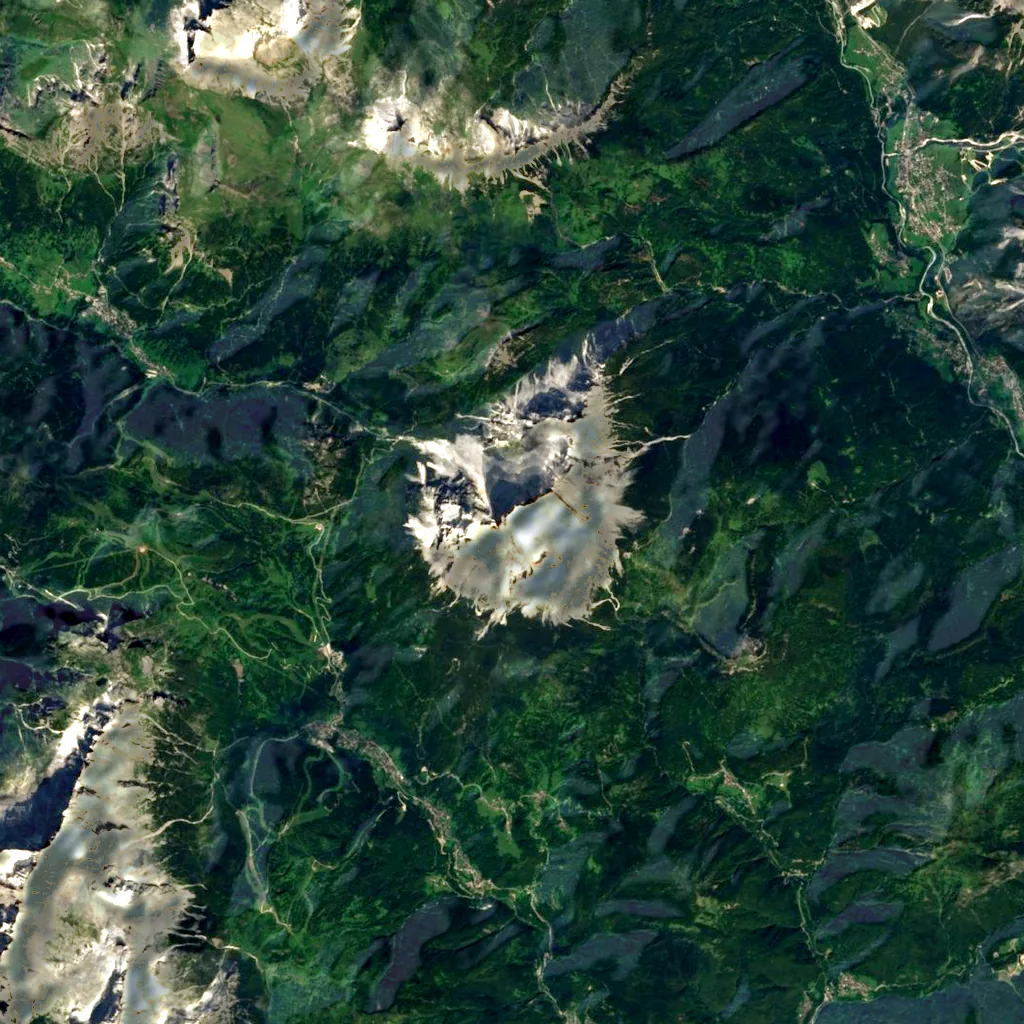Monte Pelmo seen from above (Sentinel-2)